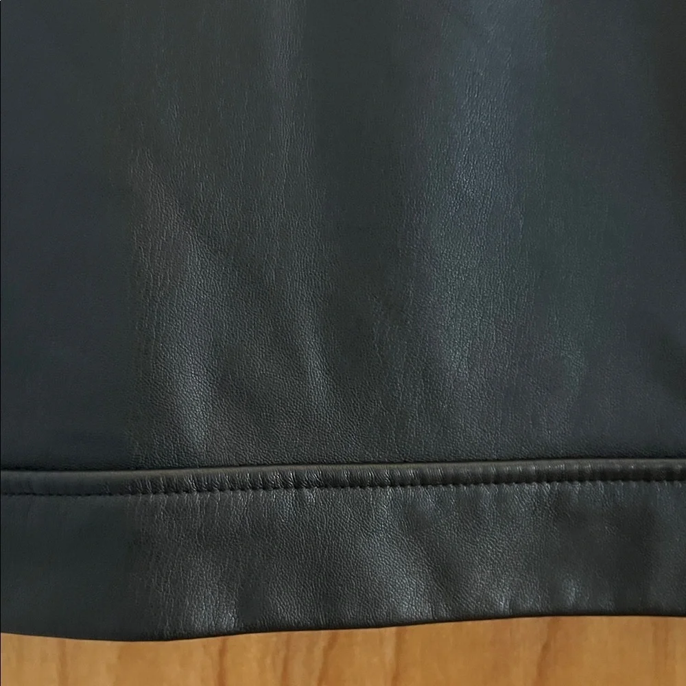 Wonder Nation Black Leather Jacket with Silver Zipper